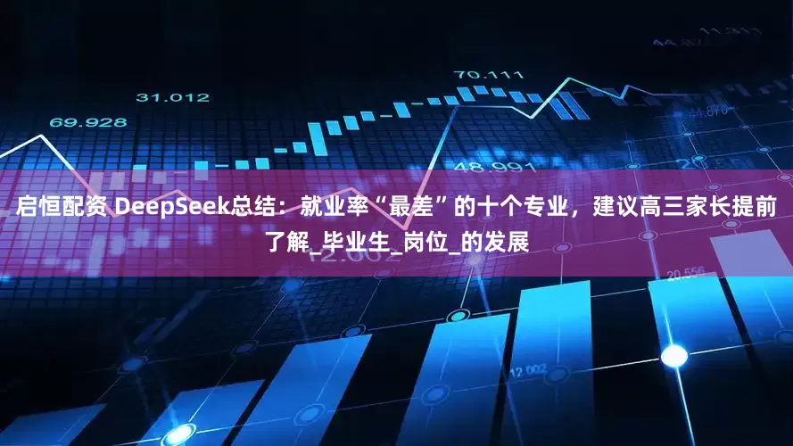 启恒配资 DeepSeek总结：就业率“最差”的十个专业，建议高三家长提前了解_毕业生_岗位_的发展